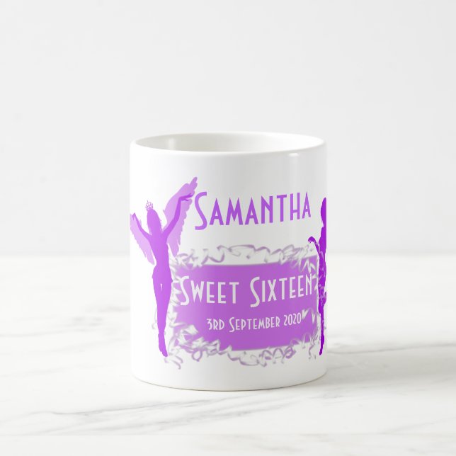 Personalised girly sweet sixteen coffee mug (Center)