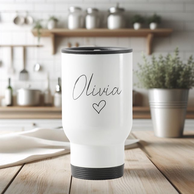 Personalised Girly Travel Mug with Name & Heart  (Creator Uploaded)