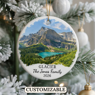 Personalised Glacier National Park, Custom Montana Ceramic Tree Decoration