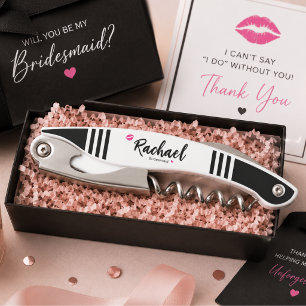 Personalised Glam Bridesmaid Corkscrew Wine Opener