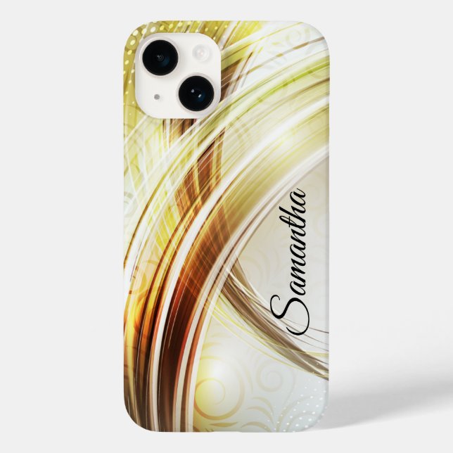 Personalised Glam Case-Mate with Gold Metal Look iPhone Case (Back)