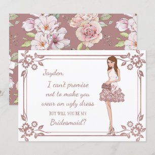 Personalised Glam Girl Bridesmaid Proposal Invitation