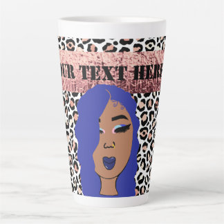 Personalised Glam Girls Sassy Cheetah Print Latte  Mug