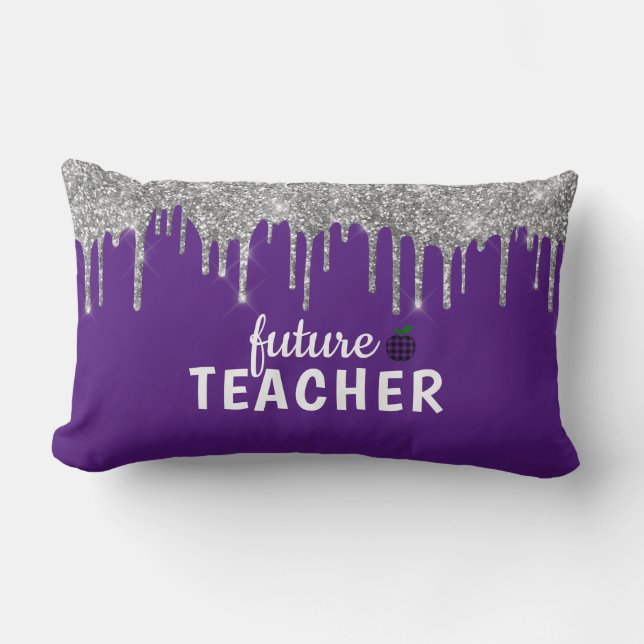 Personalised Glam Teacher Lumbar Pillow (Front)