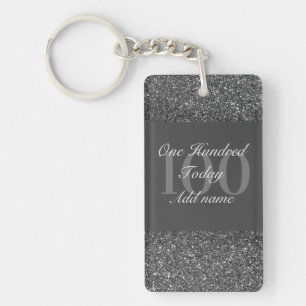 Personalised glamourous birthday keychain 100th