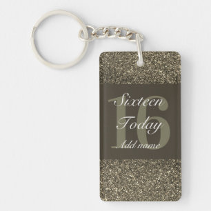 Personalised glamourous birthday keychain 16th
