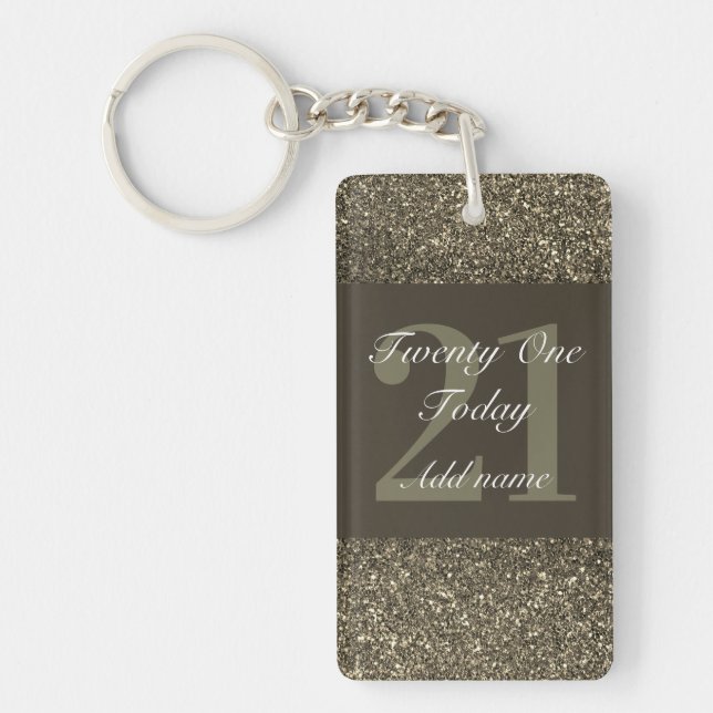 Personalised glamourous birthday keychain 21st (Front)