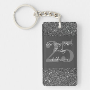 Personalised glamourous birthday keychain 25th