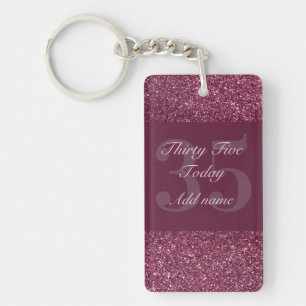 Personalised glamourous birthday keychain 35th