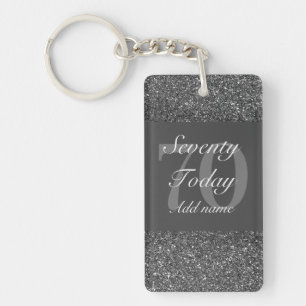 Personalised glamourous birthday keychain 70th