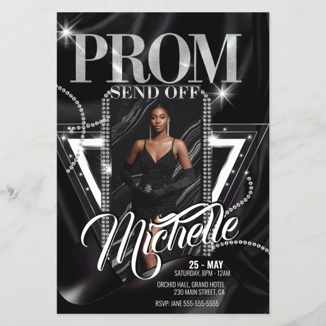 Personalised Glamourous Diamond PROM SEND-OFF Part Flyer (Front)