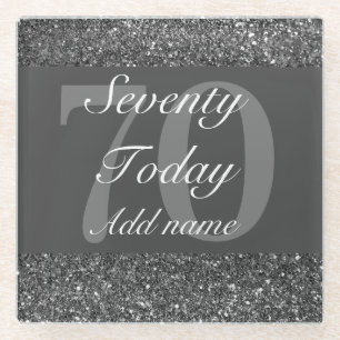 Personalised glamourous special coaster 70th