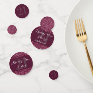 Personalised glamourous table confetti 21st