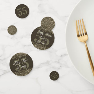 Personalised glamourous table confetti 55th