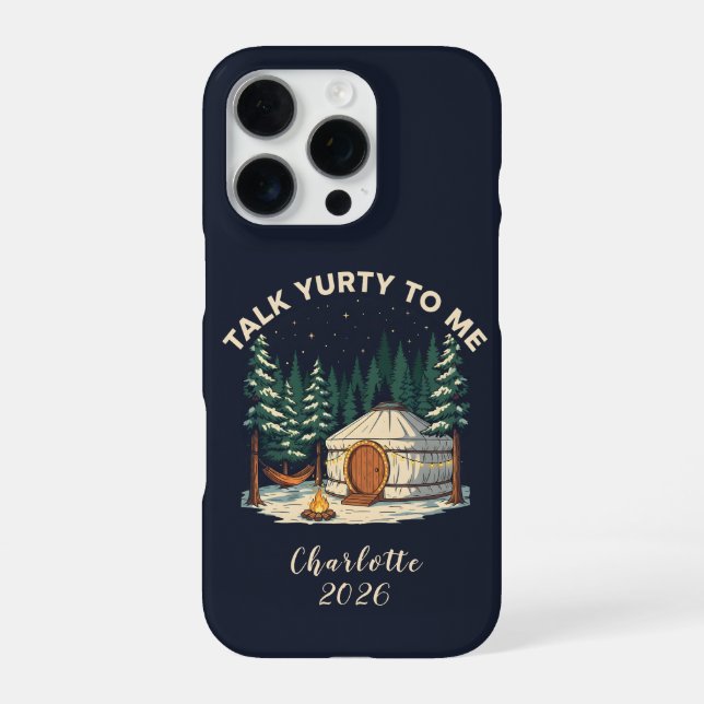 Personalised Glamping Yurt Adventure Retro Camping iPhone Case (Back)