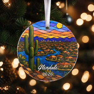 Personalised Glendale, Arizona, Stained Glass Ornament
