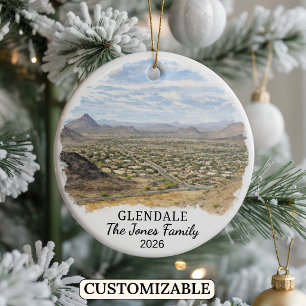 Personalised Glendale Ornament, Custom Arizona Ceramic Tree Decoration