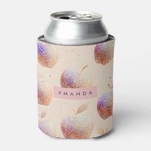 Personalised Glitter Apple Sparkle Fruit Pastel Can Cooler
