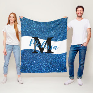 Personalised glitter  fleece blanket