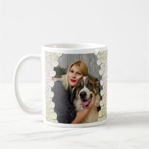 Personalised Glitter Photo With Decorative Heart Coffee Mug