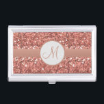 Personalised Glitter Rose Gold Sequin Monogram Business Card Holder<br><div class="desc">This design was created though digital art. It may be personalised in the area provided or customising by choosing the click to customise further option and changing the name, initials or words. You may also change the text colour and style or delete the text for an image only design. Contact...</div>