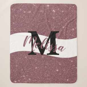 Personalised glitter sherpa blanket