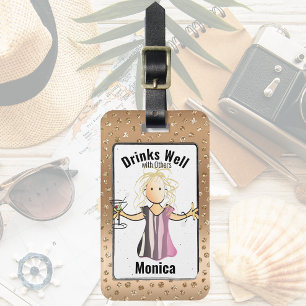 Personalised Glitter Sparkle Drinking Luggage Tag