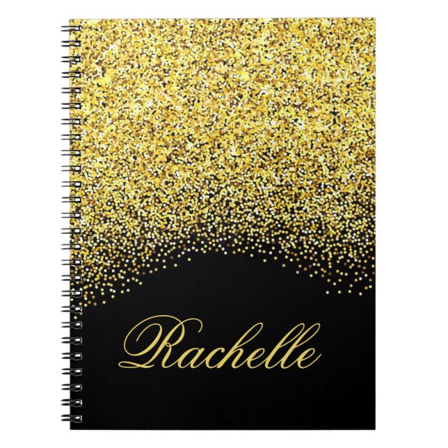 Personalised Glitter Spiral Notebook (Front)