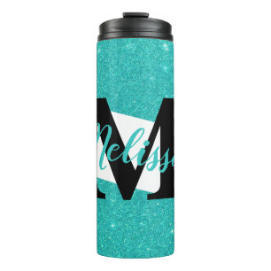 Personalised glitter thermal tumbler