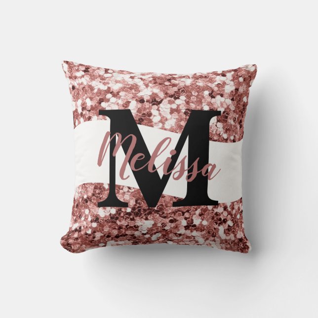 Personalised glitter  throw pillow (Front)