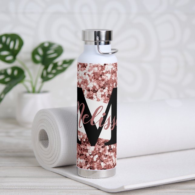 Personalised glitter   water bottle (Yoga)