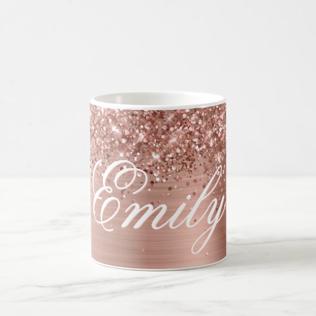 Personalised Glittery Rose Gold Foil Coffee Mug (Center)