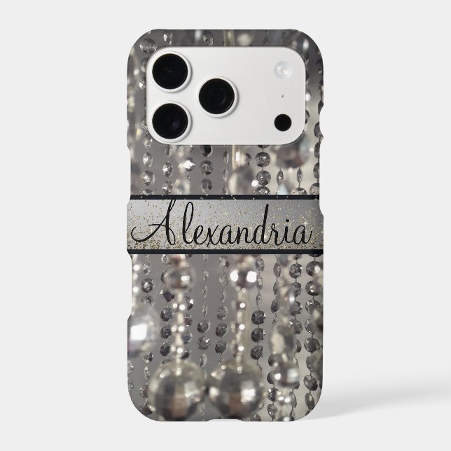Personalised Glittery Silver Stringed Beads    (Back)
