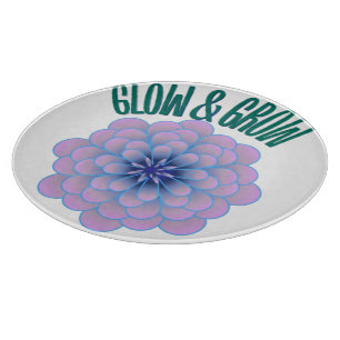 Personalised Glow & Grow Aesthetic Floral Quote Cutting Board