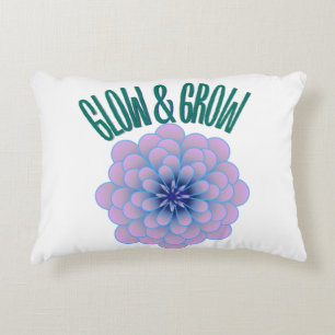 Personalised Glow & Grow Aesthetic Floral Quote Decorative Cushion