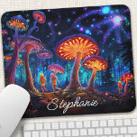 Personalised Glowing Mushroom Mouse Pad<br><div class="desc">Transform your workspace into an enchanted forest with this personalised mouse pad featuring glowing mushrooms. The magical atmosphere and vibrant colours create a captivating scene, inspiring creativity and wonder. Make it truly yours by adding your name or a special message. The smooth surface ensures precise mouse movements while the non-slip...</div>
