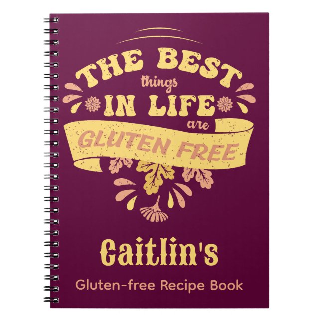 Personalised Gluten Free Cooking Celiac Coeliac Notebook (Front)