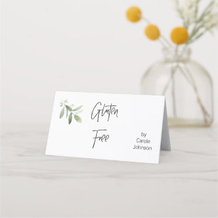 Personalised Gluten Free Label Tent Fold Signs Place Card