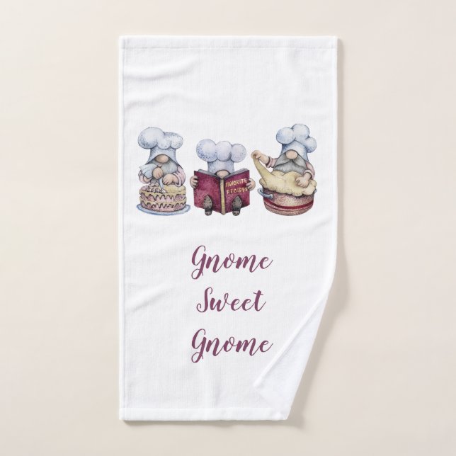 Personalised Gnome Sweet Gnome Baking Gnomes  Hand Towel (Hand Towel)