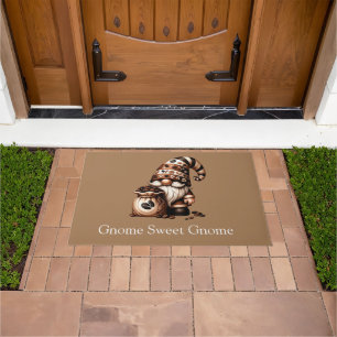 Personalised Gnome Sweet Gnome Coffee Gnome  Doormat