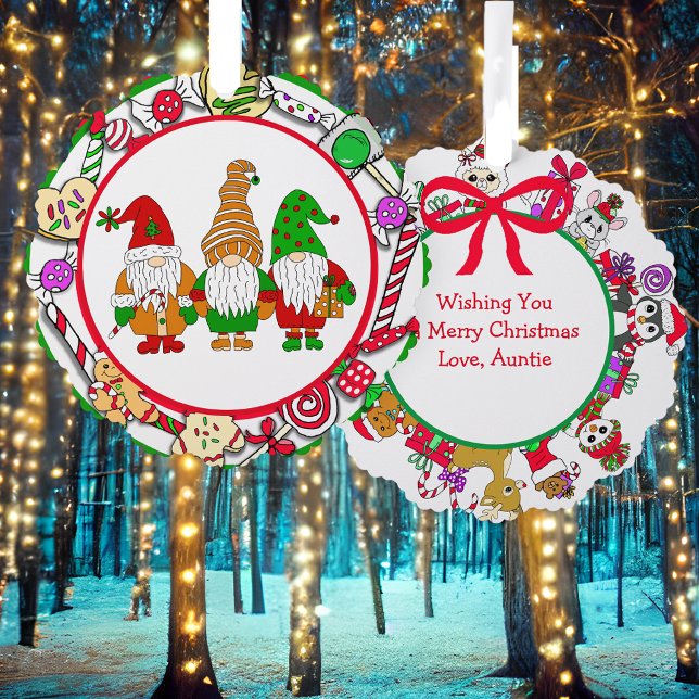 Personalised Gnomes and Christmas Candy Tree Decoration Card (Creator Uploaded)