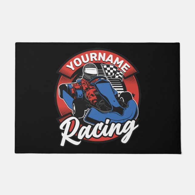 Personalised Go Kart Extreme Racing Karting Race  Doormat (Front)