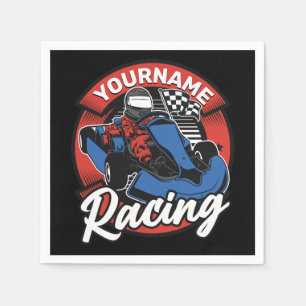 Personalised Go Kart Extreme Racing Karting Race Napkin