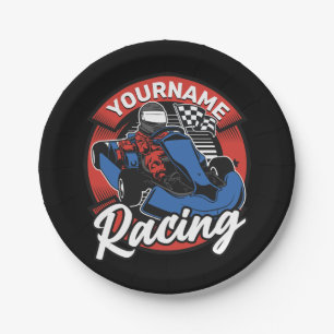 Personalised Go Kart Extreme Racing Karting Race Paper Plate