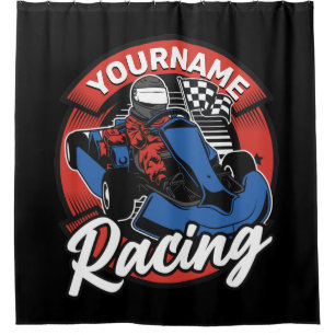 Personalised Go Kart Extreme Racing Karting Race Shower Curtain
