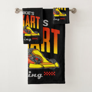 Personalised Go Kart Racing Motorsport Karting  Bath Towel Set