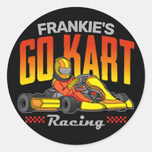 Personalised Go Kart Racing Motorsport Karting Classic Round Sticker