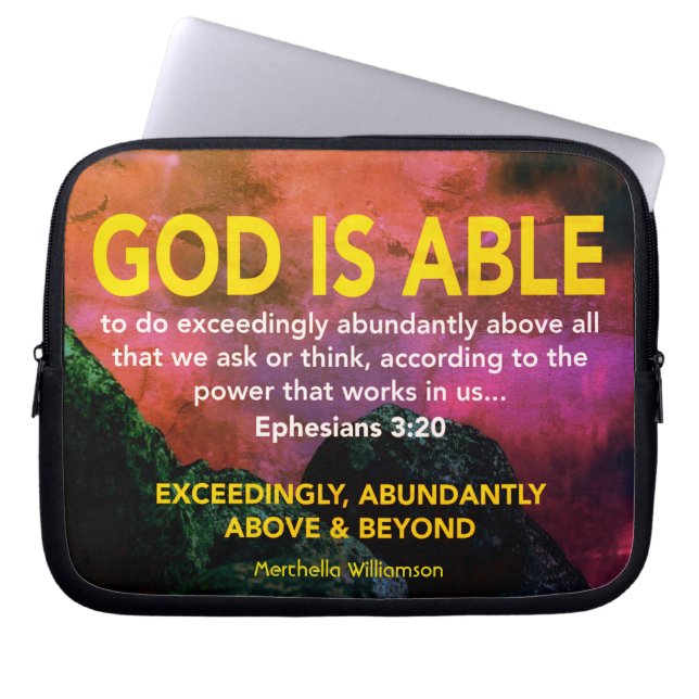 Personalised GOD IS ABLE Christian Laptop Sleeve (Front)