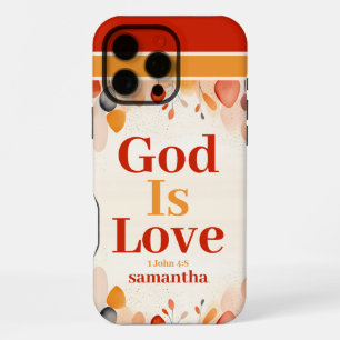 Personalised God Is Love Boho Christian iPhone 16 Pro Max Case