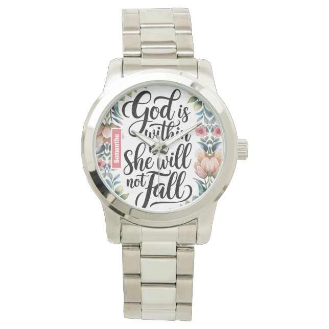 Personalised God is Within Her Christian Women Watch (Front)